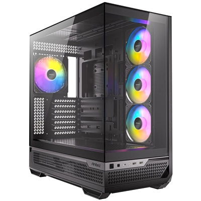 Antec Constellation C7 Mid Tower Gaming Case, 1 x USB Type-C / 2 x USB 3.0, Tempered Glass Front and Side Window Panel, Vertical Airflow, 4 x Pre-Installed ARGB LED Fans, E-ATX (= 272mm), ATX, M-ATX, ITX Compatible