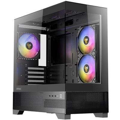 ANTEC CX500M Micro Tower Gaming Case, Black, 2 x USB 3.0 / 1 x USB Type-C, Tempered Glass Side Panel, Micro-ATX/ITX