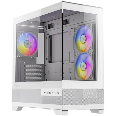 ANTEC CX500M Micro Tower Gaming Case, White, 2 x USB 3.0 / 1 x USB Type-C, Tempered Glass Side Panel, Micro-ATX/ITX