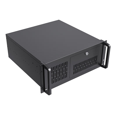 CiT 4U Rackmount Server Case 500mm, Heavy-Duty Industrial Chassis with Lockable Front Door, Supports ATX/mATX, 8x Internal HDD Bays for Massive Storage, Black