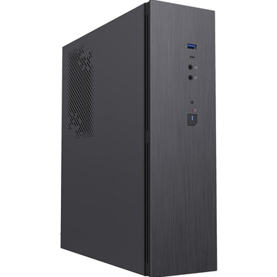CiT S8i SFF Micro-ATX PC Case - 8.3L Compact Desktop Chassis, Brushed Front, 1 x 80mm Fan, 2 x USB 3.0, TFX PSU Support, Black