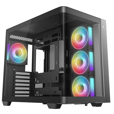 DeepCool CG530U 4F Case,Black, Mid- Tower, 2x USB 3.0, Tempered Glass Side Window Panel, ITX/Micro ATX/ATX