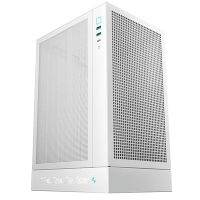 Deepcool CH170 Digital White Mini-ITX Case - High Airflow, Supports Water Cooling, Ultra-Quiet Operation, Compact Design for Efficient Space Management