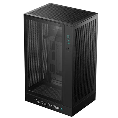 DeepCool CH270 Digital Micro-ATX Case, Mini-Tower PC Case with Tempered Glass Side Panel, USB-C Port, High Airflow Support for 360mm Radiator, ATX PSU, Black