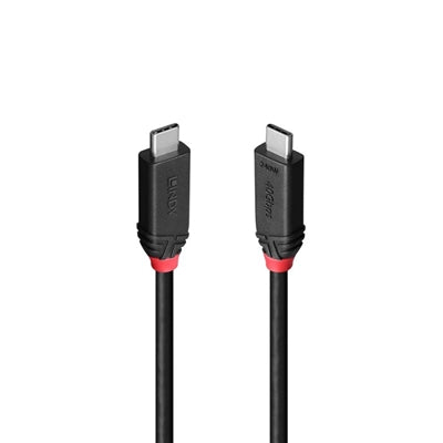 Lindy Black Line 37002 2m USB4 240W Cable, 24 pin USB-C (M) to 24 pin USB-C (M)
