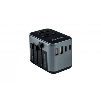 Verbatim UTA-03 Universal Travel Adapter with 1 x USB-C PD 30W & QC 3.0 / 2 x USB-C / 2 x USB-A