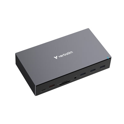 Verbatim USB-C PRO Docking Station 17 Port CDS-17, Supports Triple HDMI Outputs (up to 8K Resolution), Dual DisplayPorts, Gigabit Ethernet, SD/microSD Card Reader, Multi-Device USB 3.2 Data Transferring