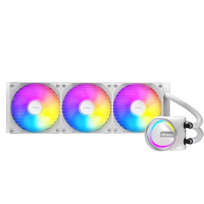 Antec Skeleton 360ARGB Liquid CPU Cooler, Universal Socket, White, 360mm Radiator, PWM up tp 2000 RPMCooling Fans, Addressable RGB LED Lighting