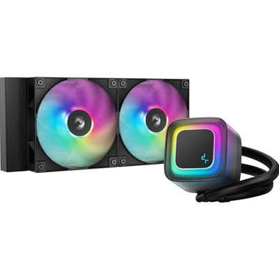 DeepCool LE240 V2 240mm Liquid CPU Cooler, Dual 120mm ARGB Fans, Anti-Leak Tech, Quiet Pump, High Performance for Intel & AMD Sockets
