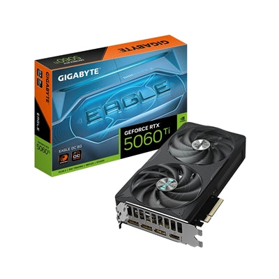 Gigabyte NVIDIA GeForce RTX 5060 Ti EAGLE OC 8GB GDDR7 Graphics Card, 4608 CUDA Cores, 2617 MHz Core Clock, Dual Fan, 3x DisplayPorts / 1x HDMI Port