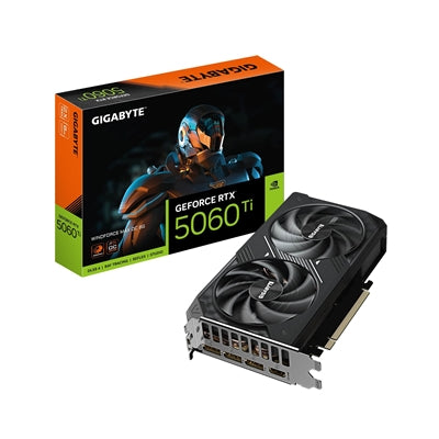 Gigabyte NVIDIA GeForce RTX 5060 Ti WINDFORCE MAX OC 8GB GDDR7 Graphics Card, 4608 CUDA Cores, 2587 MHz Core Clock, Dual Fan, 3x DisplayPorts / 1x HDMI Port
