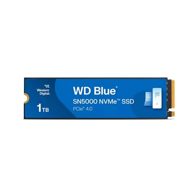 WD Blue SN5000 (WDS100T4B0E-00CNZ0) 1TB NVMe SSD, M.2 Interface, PCIe Gen4, 2280, Read 5150MB/s, Write 4900MB/s, 5 Year Warranty