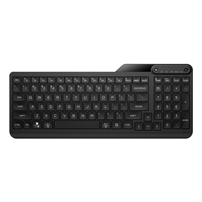 HP 475 Dual-Mode Wireless Keyboard, Bluetooth or 2.4Ghz Wireless, Pair up to 3 Devices, 12 Progammable Keys, Qwerty UK English Layout, Black