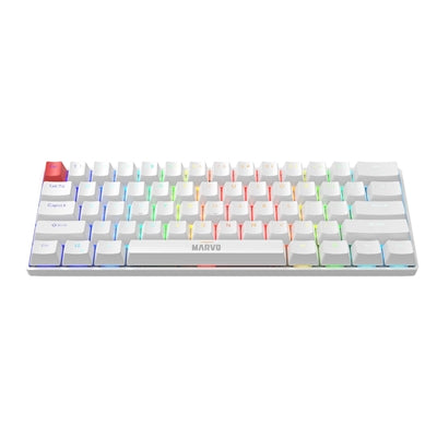 Marvo Scorpion KG933G Saber 61 Wired Mechanical RGB 60% UK Layout Gaming Keyboard (White)