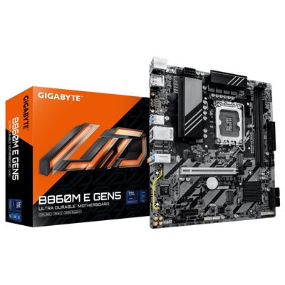 Gigabyte B860M E GEN5 Intel 1851 Socket Motherboard, Micro-ATX, 2x DDR5 Slots, 2x M.2 Sockets, GbE LAN, 1x DisplayPort / 1x HDMI Port