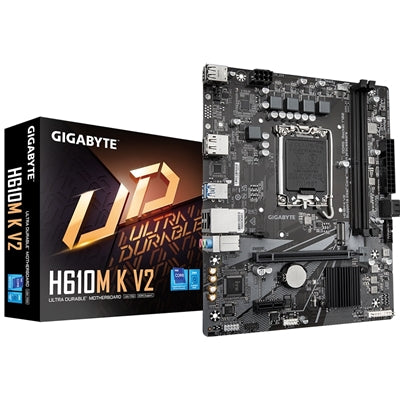 Gigabyte H610M K V2 DDR5 Anti-Sulfur Resistor Intel 1700 Socket Motherboard, Micro-ATX, 2x DDR5 Slots, 1x M.2 Socket, GbE LAN, 1x DisplayPort / 1x HDMI Port