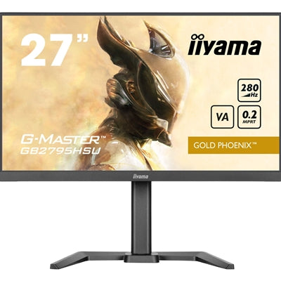 iiyama G-MASTER GB2795HSU-B1 27 inch Monitor, Full HD, 0.2ms, HDMI, DisplayPort, HDCP, USB Hubx4, Freesync, 280Hz, Speakers, Black, Internal PSU, Height Adjust, Pivot, VESA