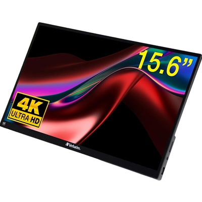 Verbatim Portable 15.6" Touch Monitor 4K UHD ALU, 3840 x 2160 Resolution, 60HZ, Built-in Kickstand, Tilt: From 0 Up To 85