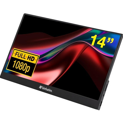 Verbatim Portable 14" FHD Touchscreen IPS Monitor Aluminium, USB-C, 1920 x 1080 Resolution, 60Hz