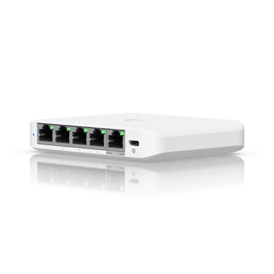 Ubiquiti USW-FLEX-2.5G-5 UniFi Flex 2.5G Ultra Compact 5 Port POE/USB-C Powered Managed Switch