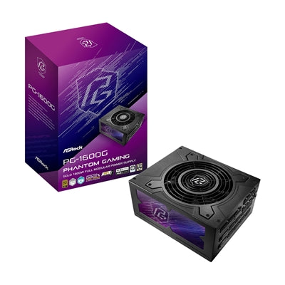 ASRock Phantom Gaming PG-1000G 1000W ATX Power Supply Unit, 80 Plus Gold Certified, 120mm Silent Cooling Fan, High Efficiency PSU