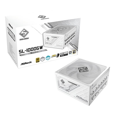 ASRock Steel Legend SL-1000G 1000W ATX Power Supply Unit, 80 Plus Gold Certified, 120mm Silent Cooling Fan, High Efficiency PSU