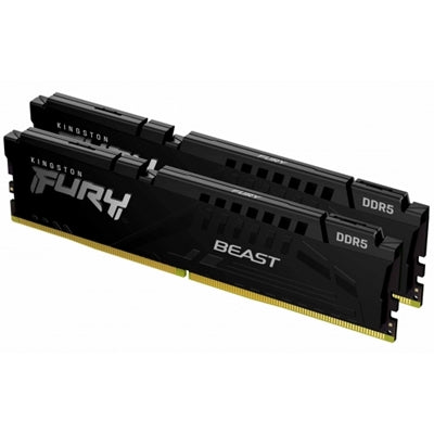 Kingston FURY Beast KF564C32BBEK2-32 32GB (2x 16GB) DIMM System Memory, 6400MHz, DDR5, CL32, Black, Intel XMP, AMD EXPO