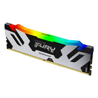 Kingston FURY Renegade KF572C38RSA-24 24GB (1x 24GB) U-DIMM System Memory, 7200MHz, DDR5, CL38, Silver, RGB, Intel XMP