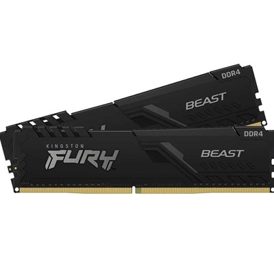Kingston FURY Beast KF436C17BBK2/16 16GB (2x 8GB) U-DIMM System Memory, 3600MHz, DDR4, CL17, Black, Intel XMP