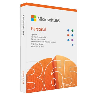 Microsoft Office 365 Personal 1 Year 1 User - Retail Boxed FY25H2