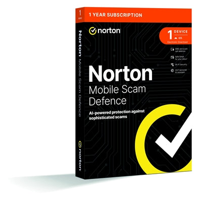 Norton Mobile Scam Defence 1 Device 1-year Subscription,Includes AI-Powered Scam Protection Across Email, Texts, Calls and Web, iOS and Android Retail Boxed
