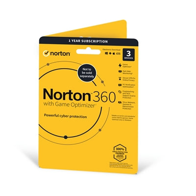 Norton 360 with Game Optimizer 2022, Antivirus software for 3 Devices, 1-year subscription Includes Secure VPN, Dark Web Monitoring and Password Manager, 50GB of Cloud Storage, PC/Mac/iOS/Android