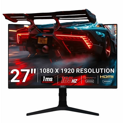 piXL CM27C7 27 Inch 165Hz Full HD Curved HDR Widescreen Gaming Monitor with AMD Freesync & NVidia G-Sync, 1ms Response Time, 165Hz Refresh Rate, DisplayPort, HDMI, USB-A, VESA Mount & Height Adjust