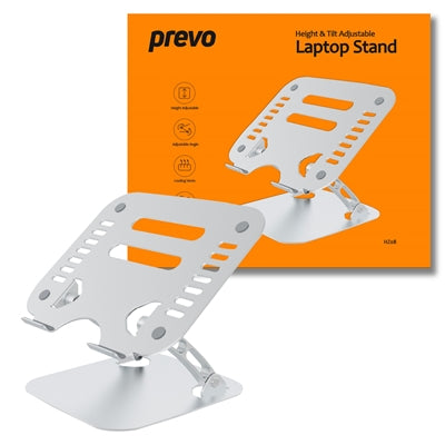 Prevo Aluminium Alloy Laptop Stand, Fit Devices from 11 to 17 Inches, Non-Slip Silicone, Height and Angle Adjustable