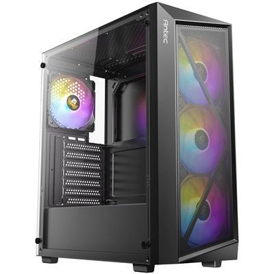 Antec AX67 ARGB Mid-Tower Gaming PC Case, Full Mesh Front, Tempered Glass, 4 x 120mm ARGB Fans, ATX/Micro-ATX/ITX Compatible