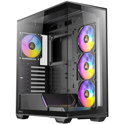 ANTEC Constellation C3 Black ARGB Case, 270&apos; Full-View Tempered Glass, Dual Chamber, Tool-Free Design, 4 x ARGB PWM Fns With Built-In Fan Controller, ATX, Micro-ATX, ITX