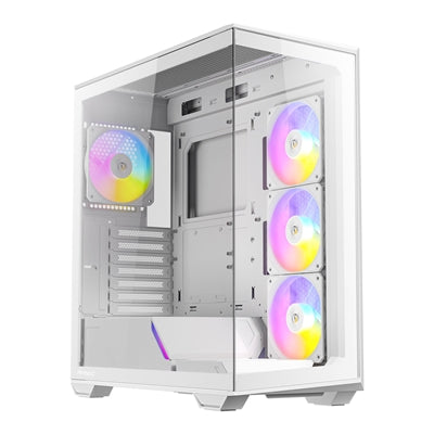 ANTEC Constellation C3 White ARGB Case, 270 Full-View Tempered Glass, Dual Chamber, Tool-Free Design, 4 x ARGB PWM Fans With Built-In Fan Controller, ATX, Micro-ATX, ITX
