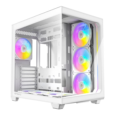 ANTEC Constellation C5 White ARGB Case, 270&apos; Full-View Tempered Glass, Dual Chamber, Support Back-Connect Motherboards, 7 x ARGB PWM Fans With Built-In Fan Controller, ATX, Micro-ATX, ITX