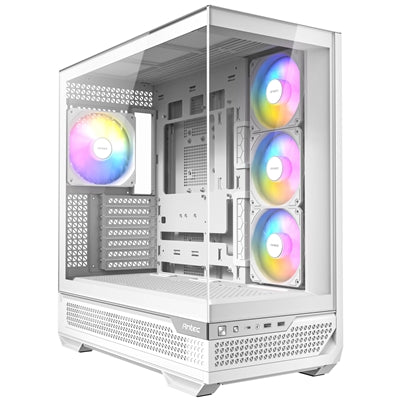 Antec C7 ARGB Mid Tower Tempered Glass PC Gaming Case - White, 3x 120mm & 1x 140mm ARGB Fans, USB 3.2 Gen2, EATX/ATX/mATX/mITX Support