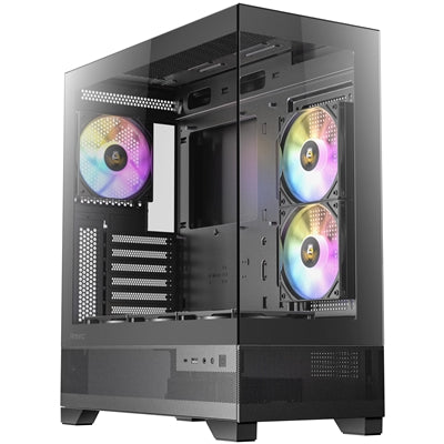 ANTEC CX700 Mid Tower Gaming Case, Black, 270 Full-View Tempered Glass, 6 x 120 mm RGB Fans, 1 x USB 3.0 / 1 x USB Type-C, ATX, Micro ATX, ITX