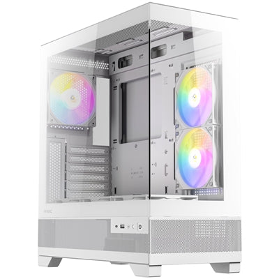 ANTEC CX700 Mid Tower Gaming Case, White, 270 Full-View Tempered Glass, 6 x 120 mm RGB Fans, 1 x USB 3.0 / 1 x USB Type-C, ATX, Micro ATX, ITX