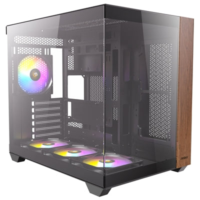 Antec CX800 Wood ARGB Mid-Tower PC Case - 270&apos; Panoramic View, Tempered Glass, 9 Fan Positions, USB Type-C