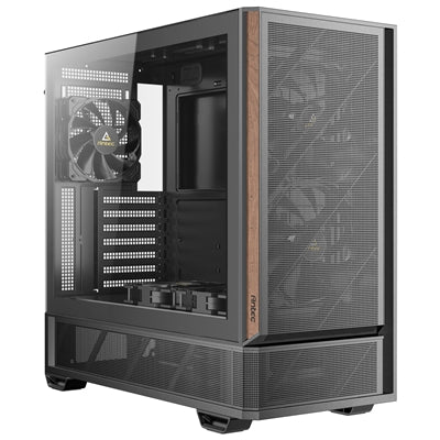 Antec P30 Air Mid-Tower Gaming Case, 1 x USB Type-C / 2 x USB 3.0, Tempered Glass Side Window Panel, Large Mesh Front with Premier Wood Accents, 3 x Pre-Installed PWM Fans, ATX, Micro-ATX , ITX Compatible