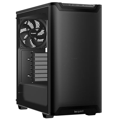 be quiet! BGW74 Pure Base 501 Airflow Window Mid Tower Gaming Case, 1 x USB Type-C / 2 x USB 3.0, Sleek Front Panel and Airflow Cover, Water Cooling Ready,  2 x Pre-Installed Pure Wings 3 140mm Fans, ATX / M-ATX / Mini-ITX Compatible