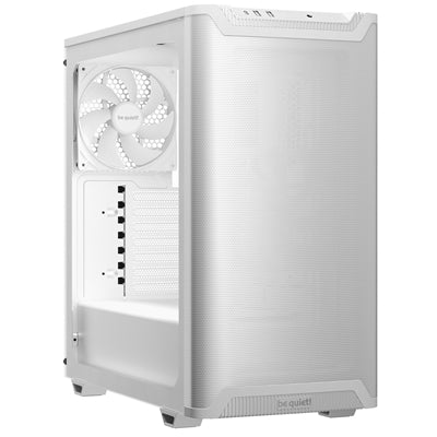 be quiet! BGW75 Pure Base 501 Airflow Window White Mid Tower Gaming Case, 1 x USB Type-C / 2 x USB 3.0, Sleek Front Panel and Airflow Cover, Water Cooling Ready,  2 x Pre-Installed Pure Wings 3 140mm Fans, ATX / M-ATX / Mini-ITX Compatible