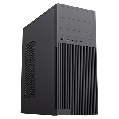CiT Academy Mid-Tower Office PC Case With USB Type C and 80mm Rear Black Fan and 500W Power Supply Included