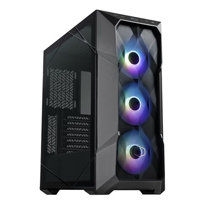 Cooler Master MasterBox TD500 Mesh V2 Case, Black, Mid Tower, 2 x USB 3.2 Gen 1 Type-A / 1 x USB 3.2 Gen 2 Type-C, Tool-Free Crystalline Tempered Glass Side Panel with Polygonal FineMesh Front Panel, 3 x CF120 Addressable RGB Fans Included with ARGB &