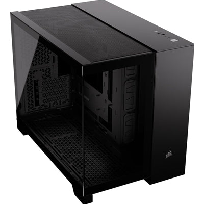 Corsair 2500X Mid-Tower Dual Chamber PC Case - Black, Tempered Glass, M-ATX Support, High Airflow Design, Cable Management, Dust Filters High Airflow Design