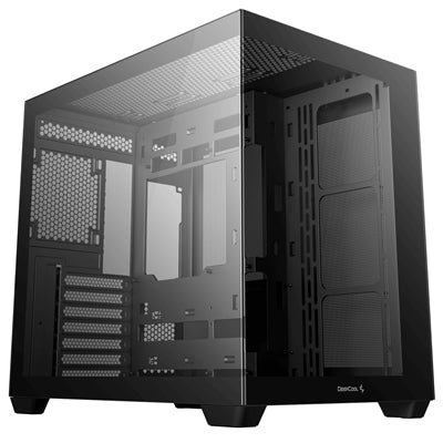 DeepCool CG530 Dual-Chamber Mid Tower Case, Tempered Glass Panels, Advanced Cooling Support, Exceptional Cable Management, Black