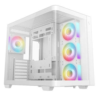 DeepCool CG530U 4F WH Case,White, Mid- Tower, 2x USB 3.0, Tempered Glass Side Window Panel, ITX/Micro ATX/ATX